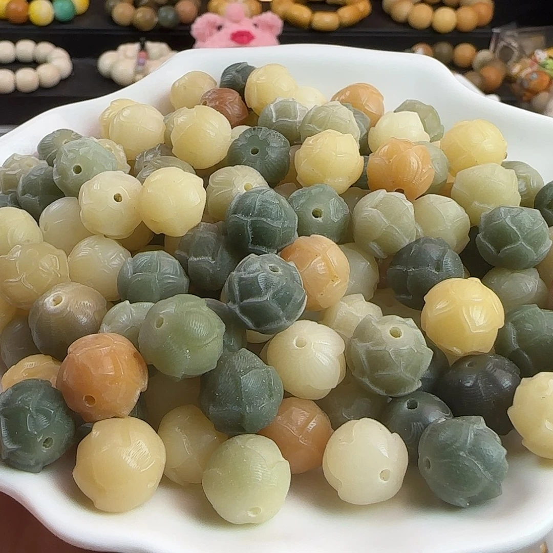 菩提根/象牙果手串微瑕卡12/13多宝莲花30颗➕20颗