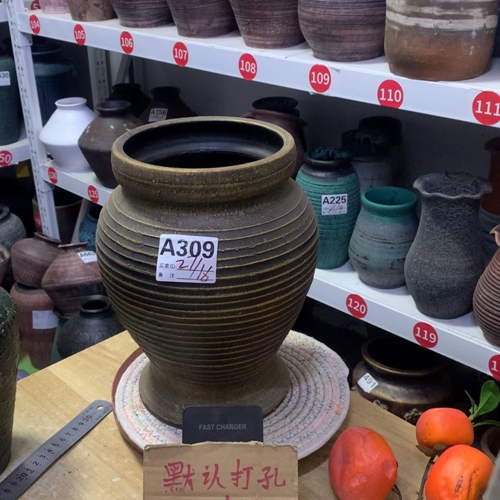 【闪购商品】红陶粗糙盆默认打孔高26口16