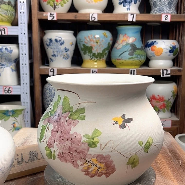 陶钱袋子紫藤 陶瓷陶瓷