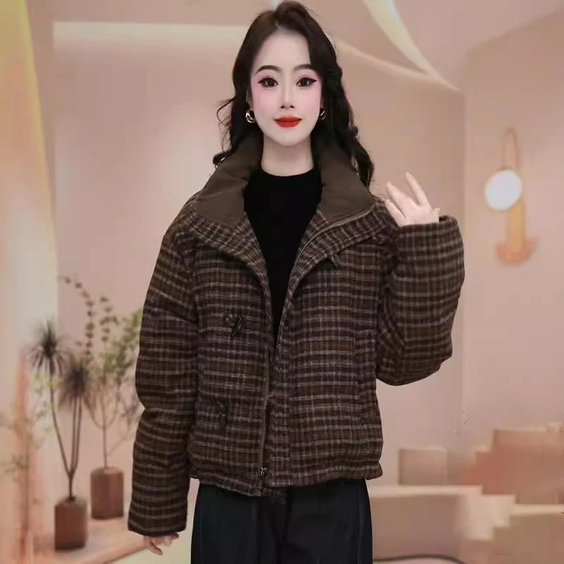 小香风时尚好看棉服女2025新款冬季小个子设计感洋气休闲百搭外套