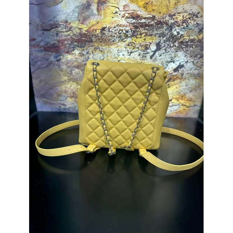 HIRMRIS手工真皮包20-551038-黄 小青珍珠双肩包香