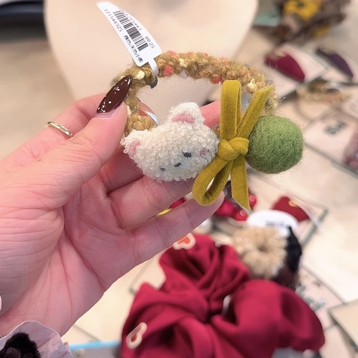 黄色发绳白色小熊皮筋