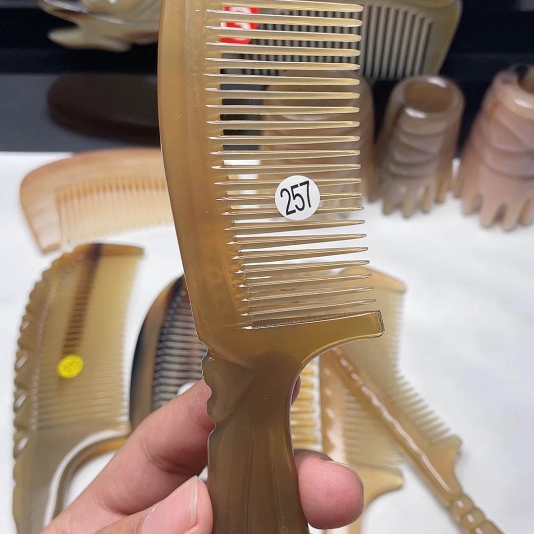 纯手工制作牛角梳微瑕257