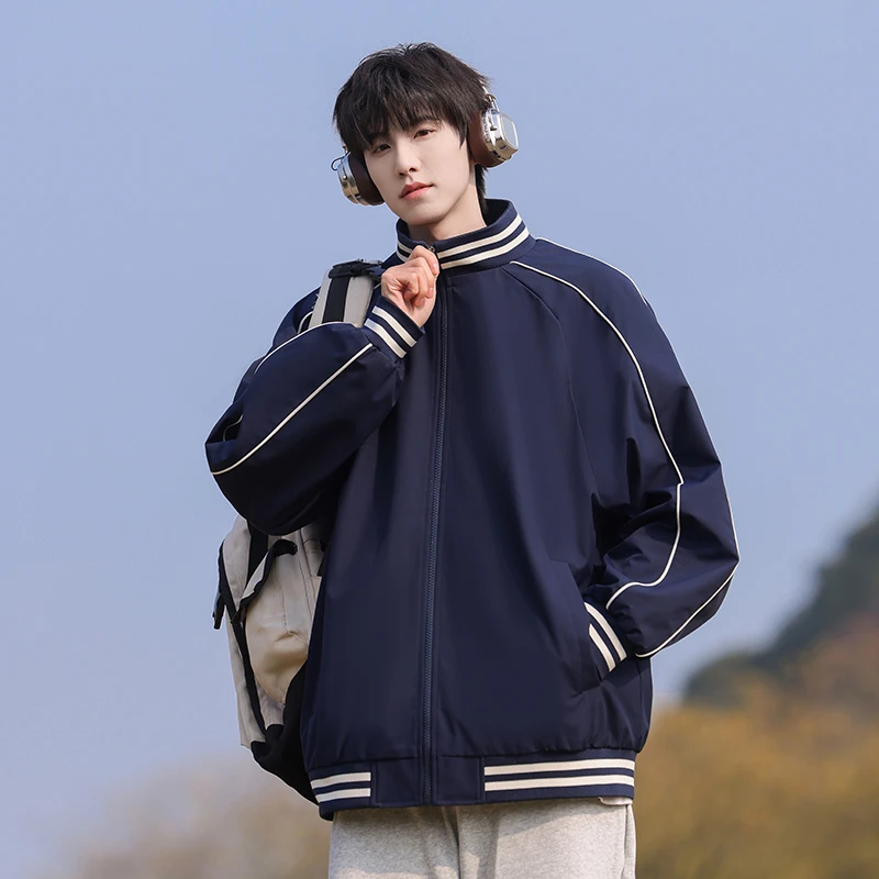 MTVO迈特优立领夹克2025春秋款日系复古百搭宽松休闲潮流上衣外套