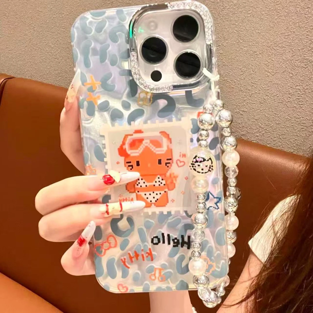 蓝韵可爱小熊手机壳适用于iPhone苹果16手机壳14/15/13/12/11