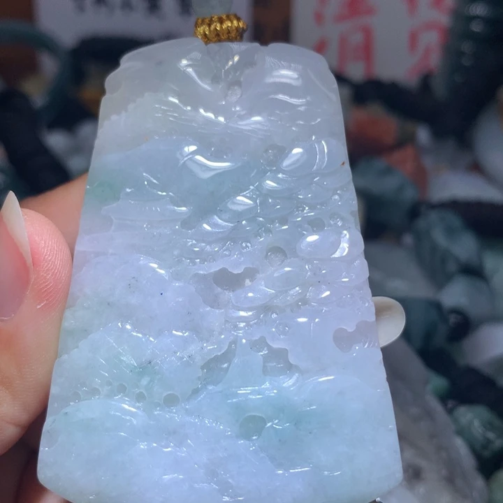 翡翠未镶嵌颈饰保真天然A货翡翠