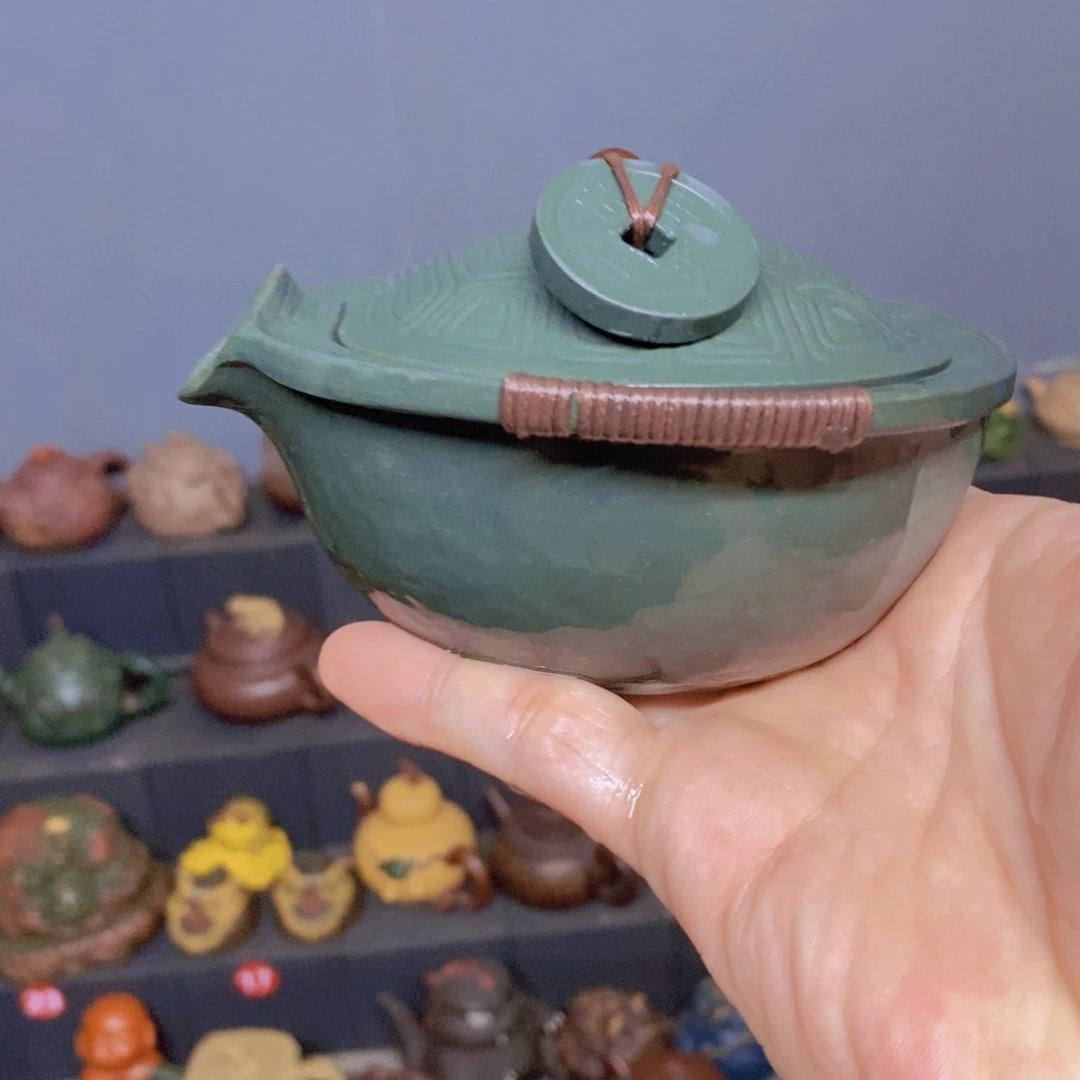 茶杯绿泥紫砂紫砂