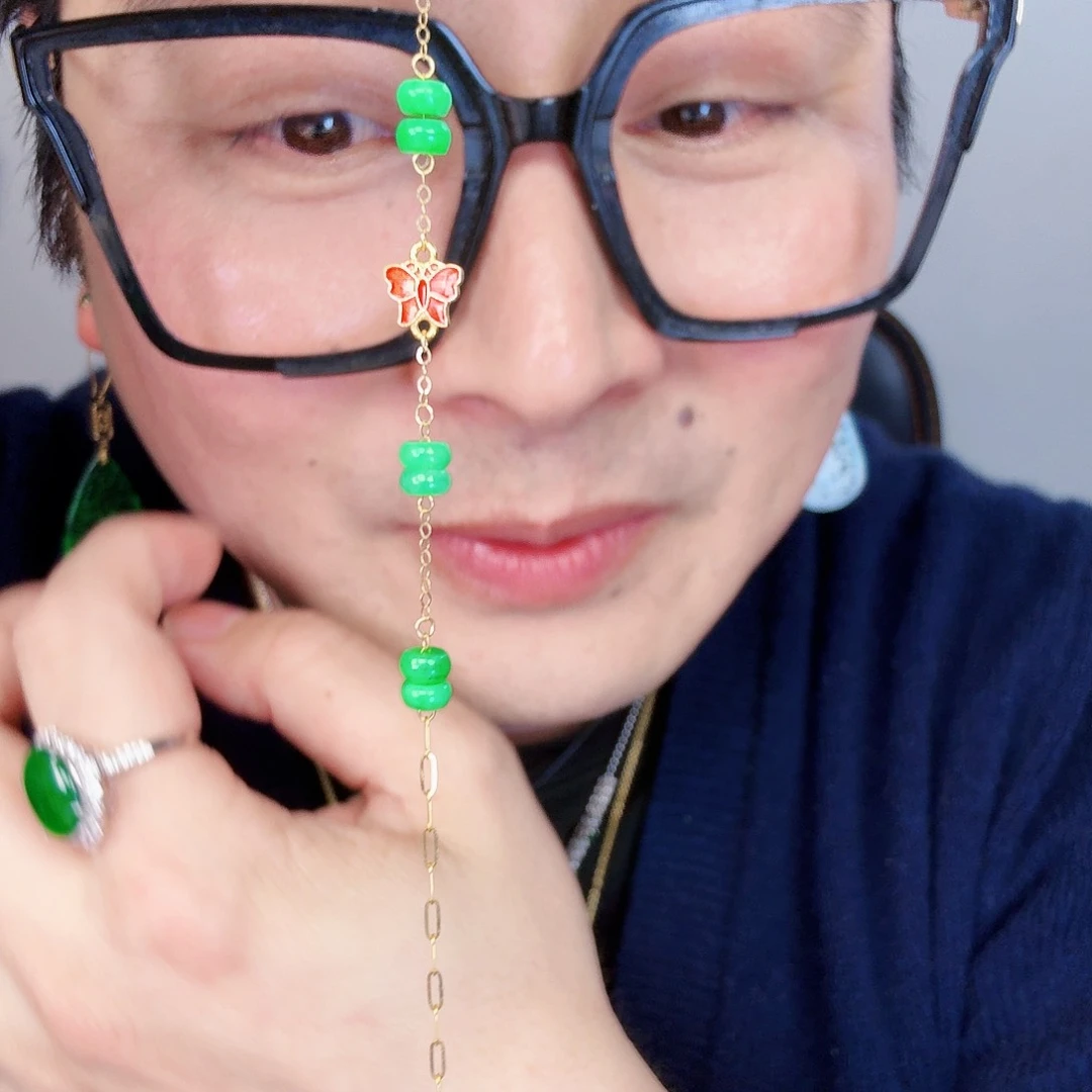 翡翠颈饰18K金镶嵌一个