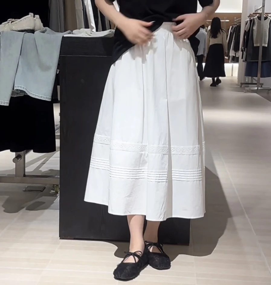 夏季新款高腰半身裙甜美风大摆伞裙长裙8260（长80 140斤内