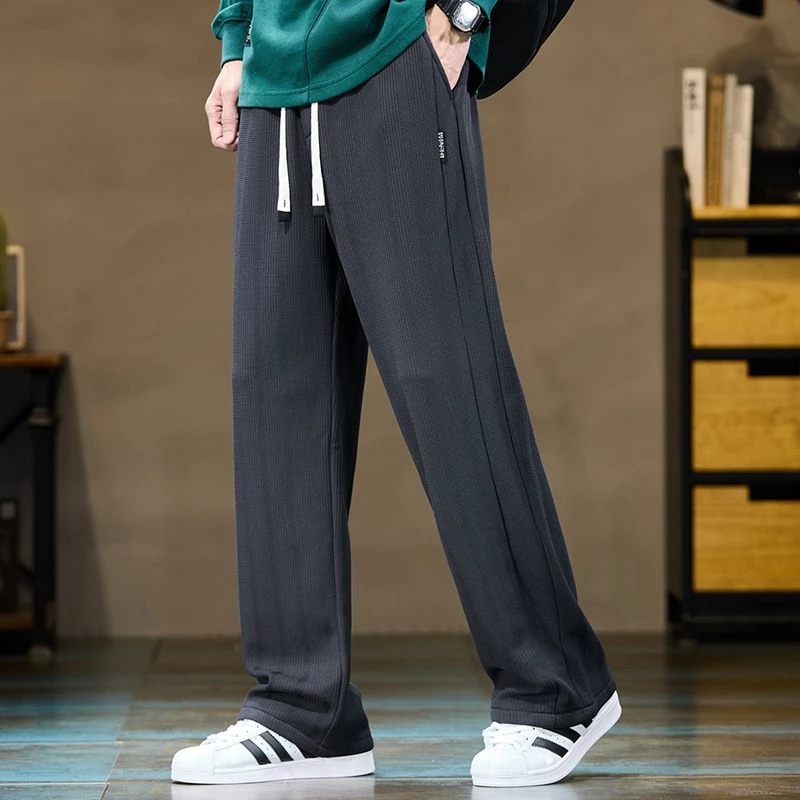 休闲裤男士2025新款宽松直筒裤男潮牌运动百搭阔腿春秋长裤子男款