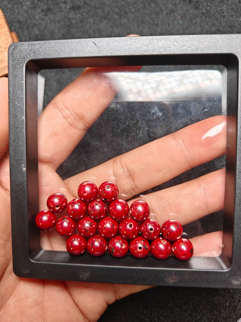 天然辰砂辰砂0.8尺寸手串