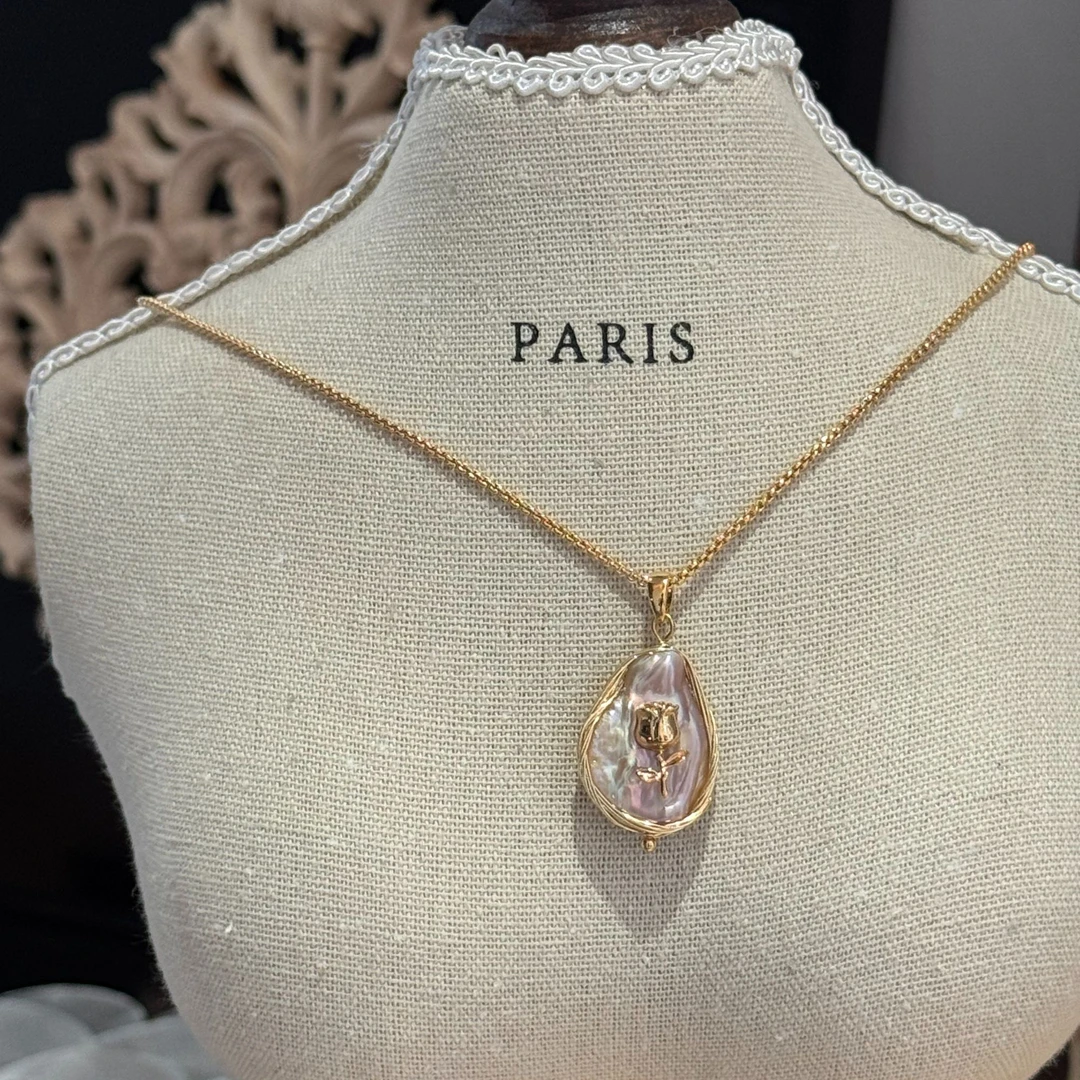 铜合金仿珍珠项链 复古/宫廷原创设计款炫彩项链