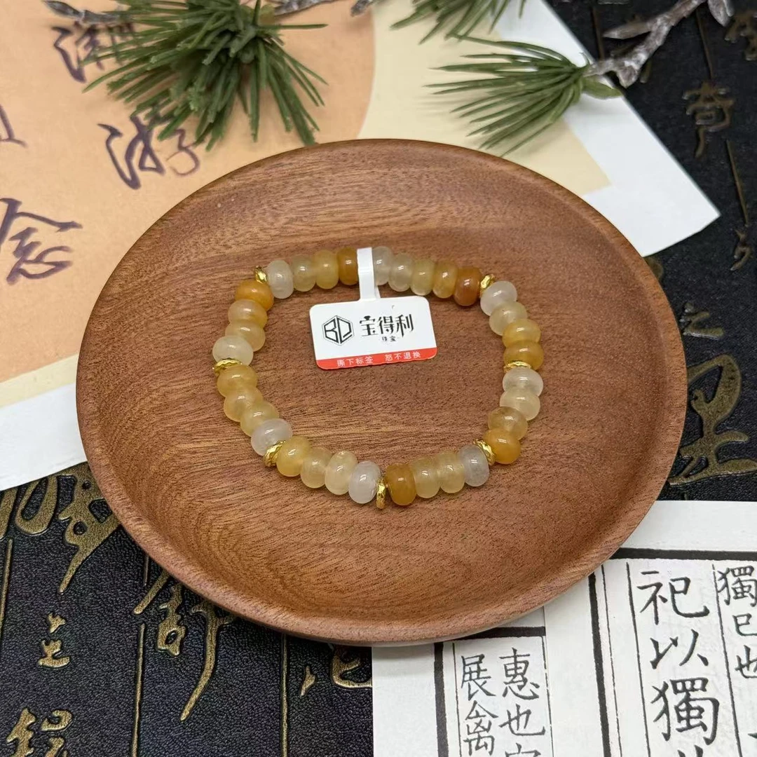 金丝玉手串金丝玉算盘珠手链多样性发一JSY80460