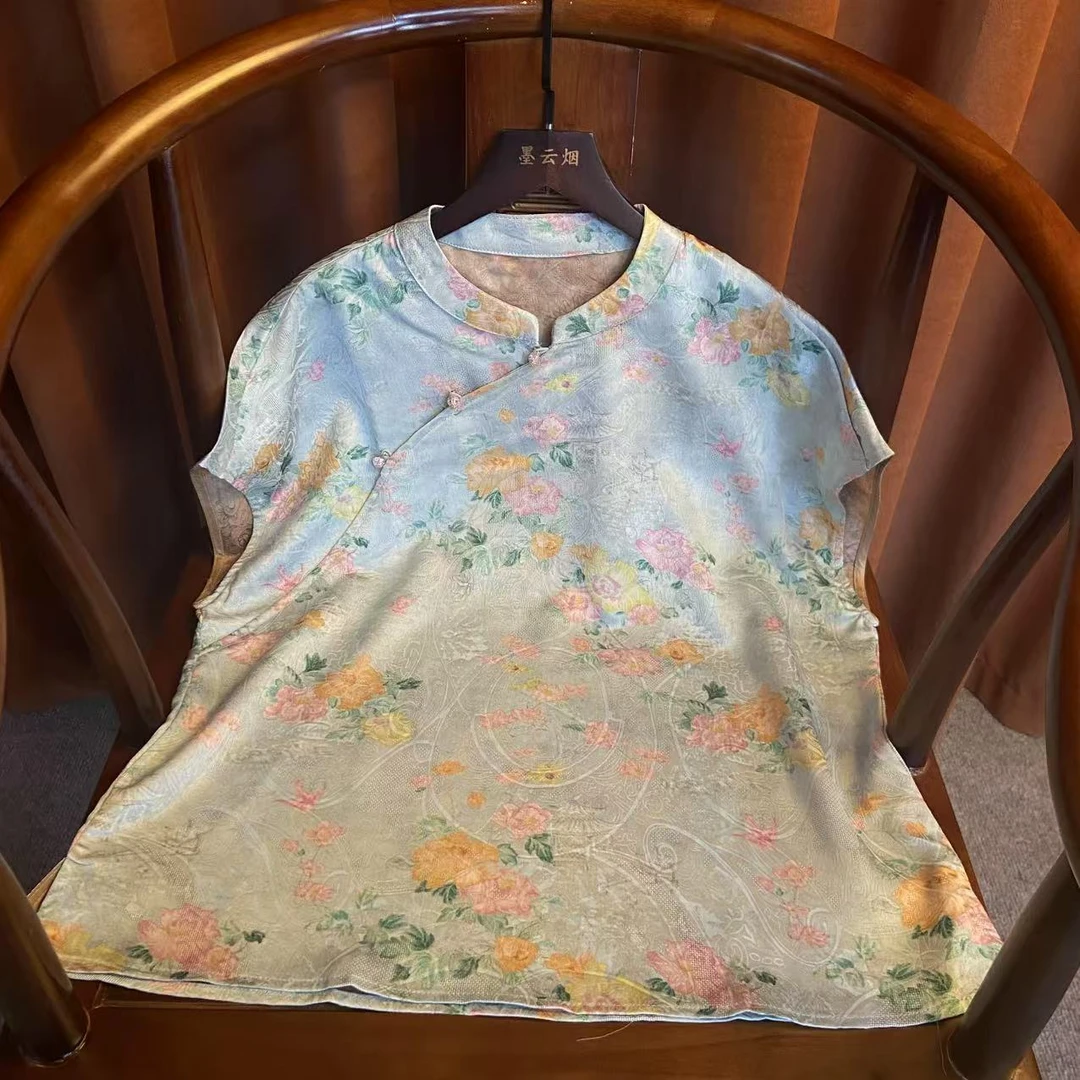 【至美】复古国风2025款短袖衬衫女夏季新款气质新中式上衣