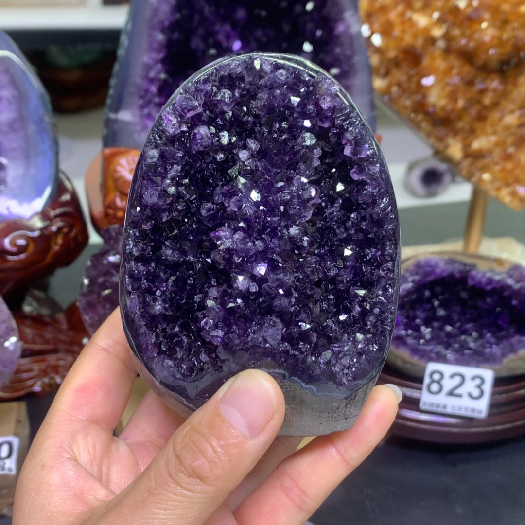 紫晶未镶嵌摆件水晶
