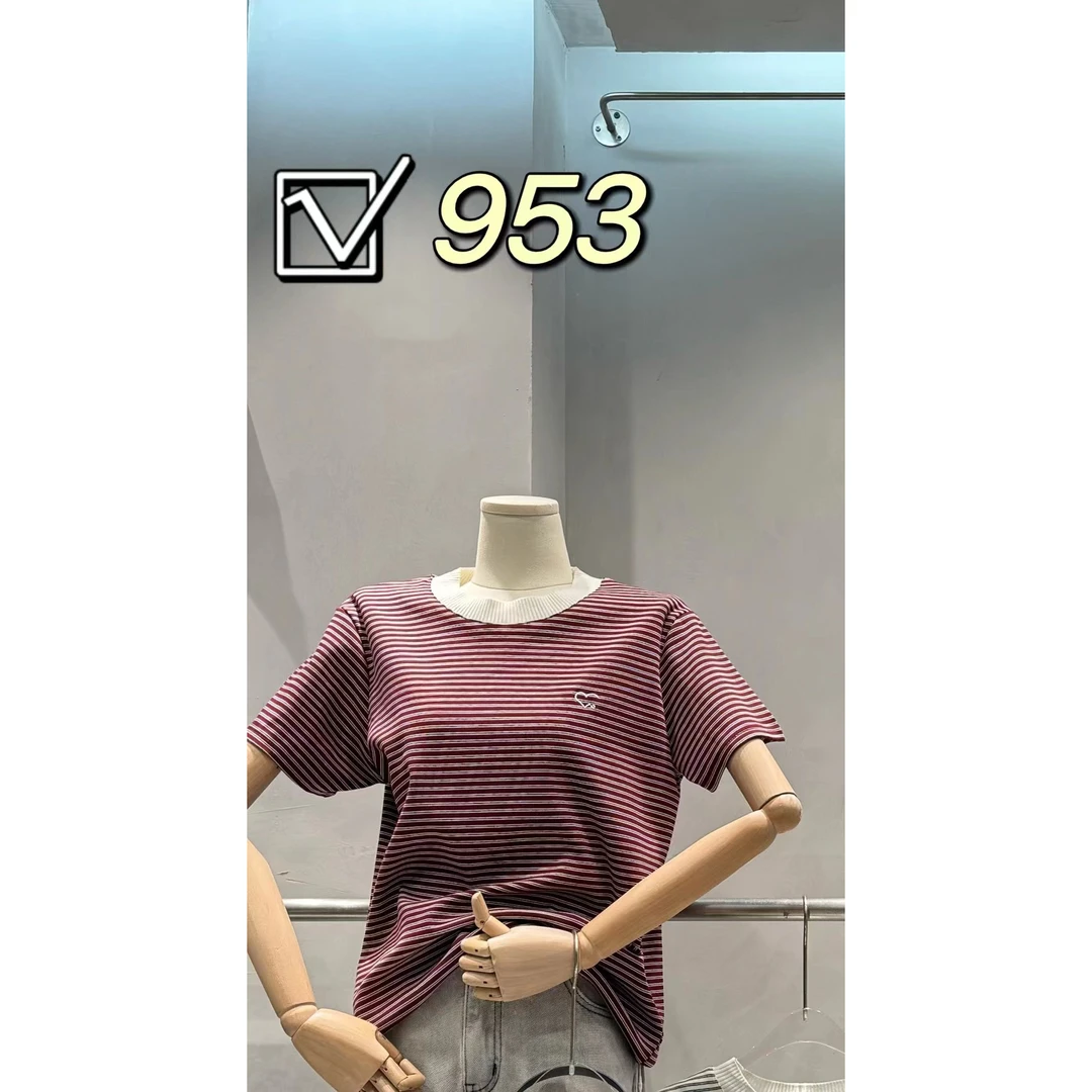 珍珍新品百搭显瘦条纹上衣953