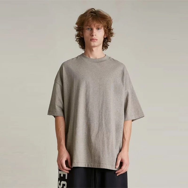 1美式百搭街头男女夏季新款圆领潮牌短袖T恤情侣简约圆领宽松半袖