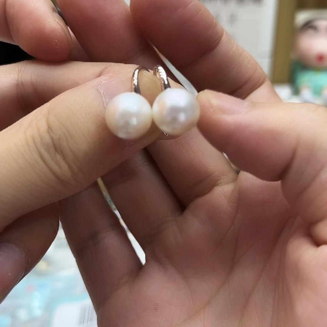 银S925镶嵌耳饰海水珍珠