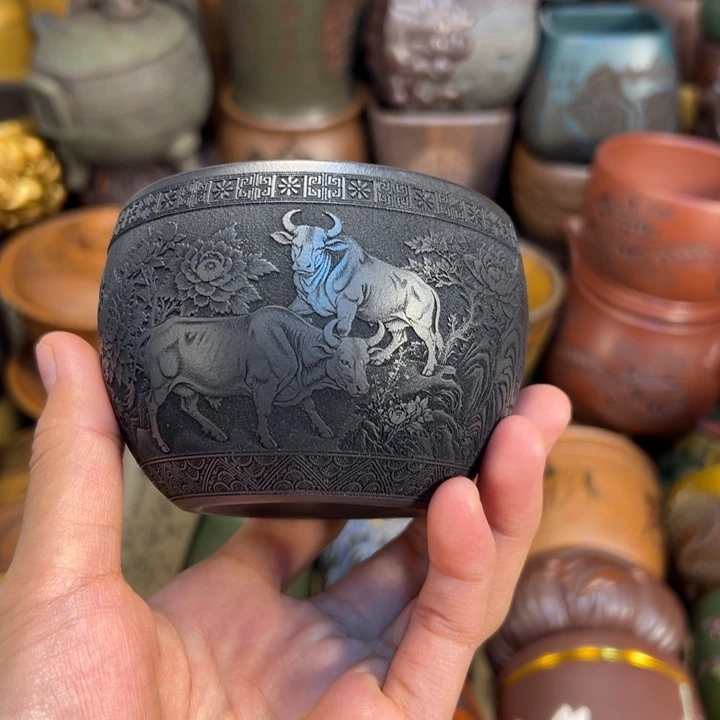 紫砂茶杯宜兴紫砂杯子