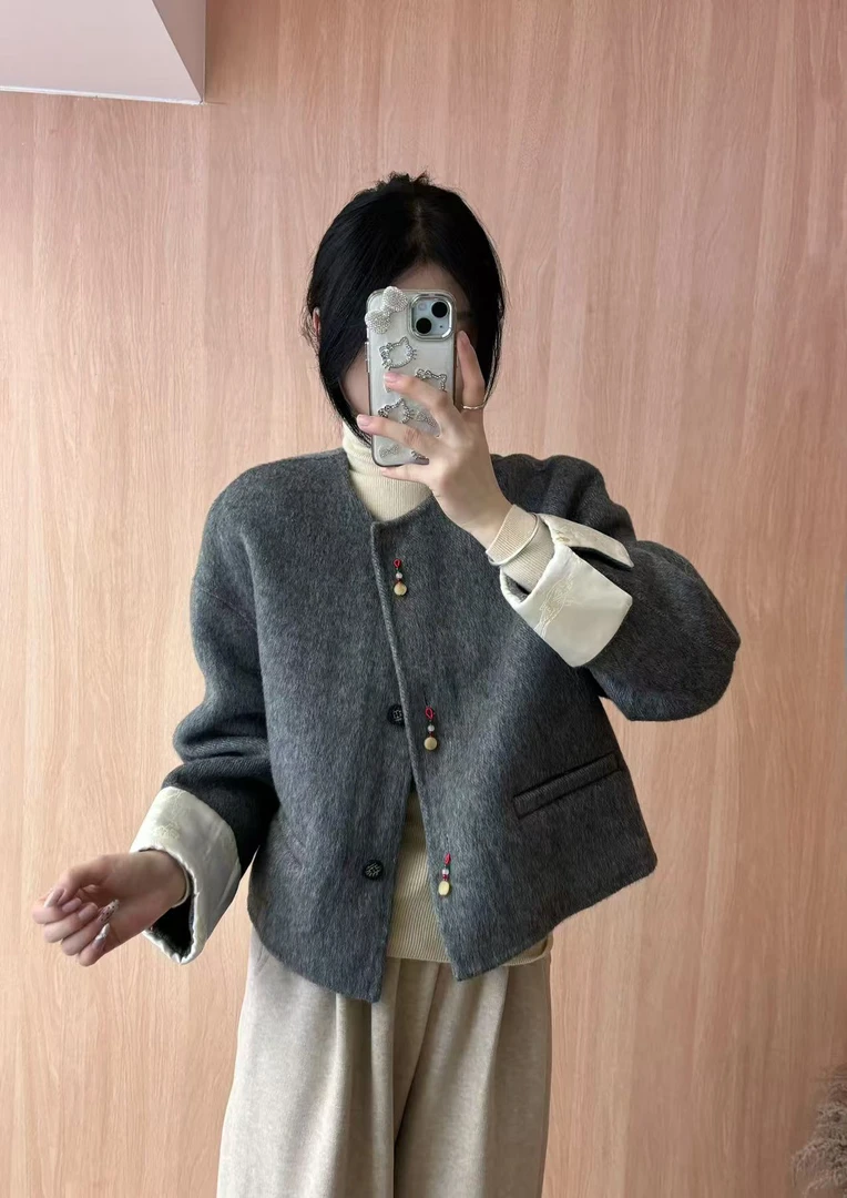 【A6035-国风吊坠扣】NO退NO换冬时尚女装上衣女外套