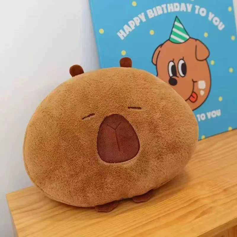 卡皮巴拉靠枕毛绒玩具丑萌水豚沙发床头靠55cm【手工误差5cm左右)】