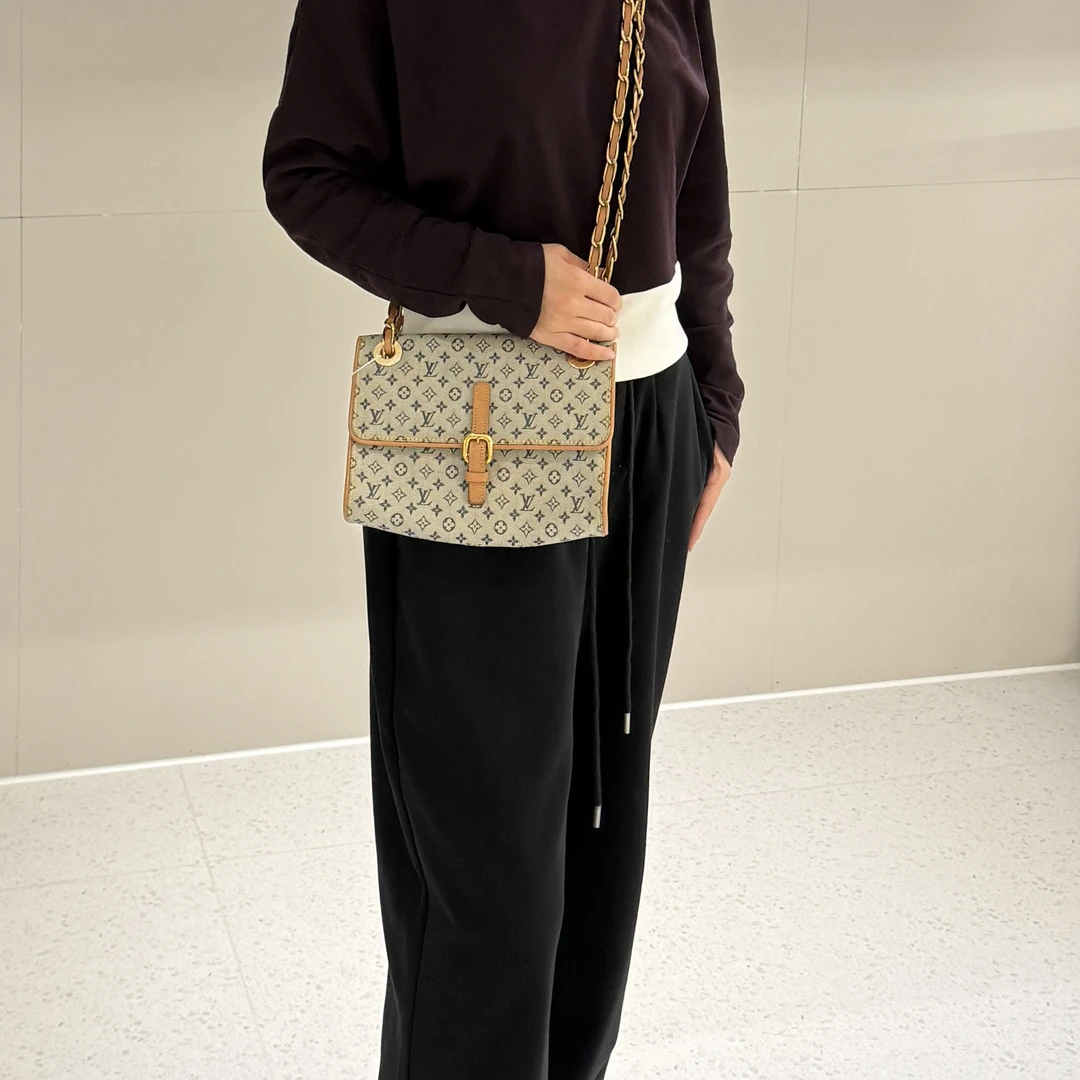 95新 LouisVuitton/路易威登 尚品一阁/丹宁链条斜挎包