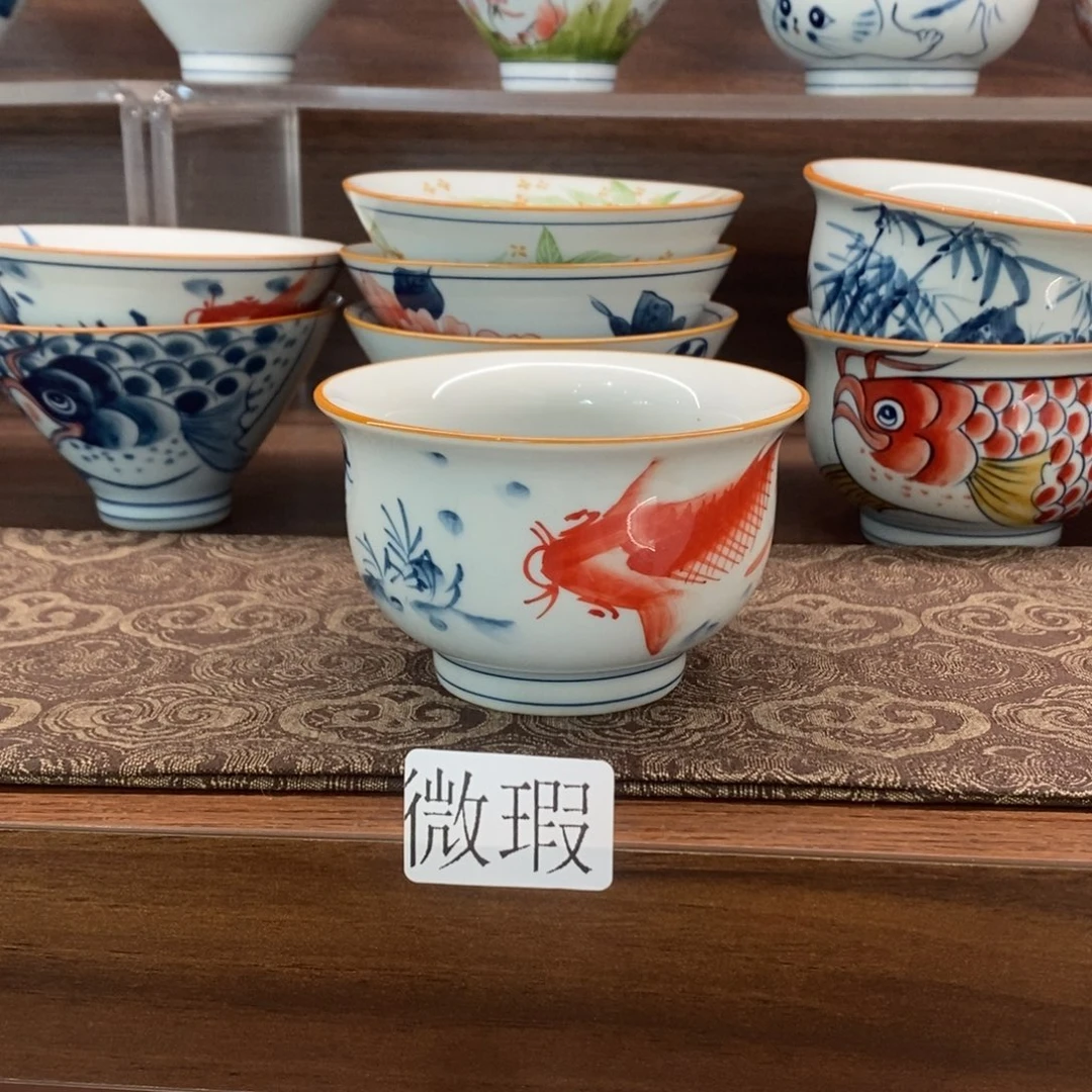 微瑕釉下彩纯手绘手工绘制