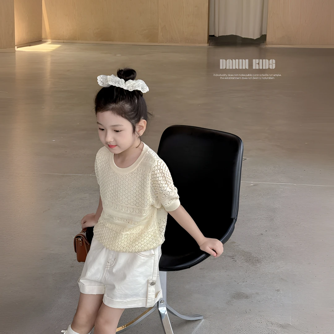 【嗒囜】莱赛尔天丝☆亲肤细腻韵如诗 女童夏装宽松针织短款短袖T恤