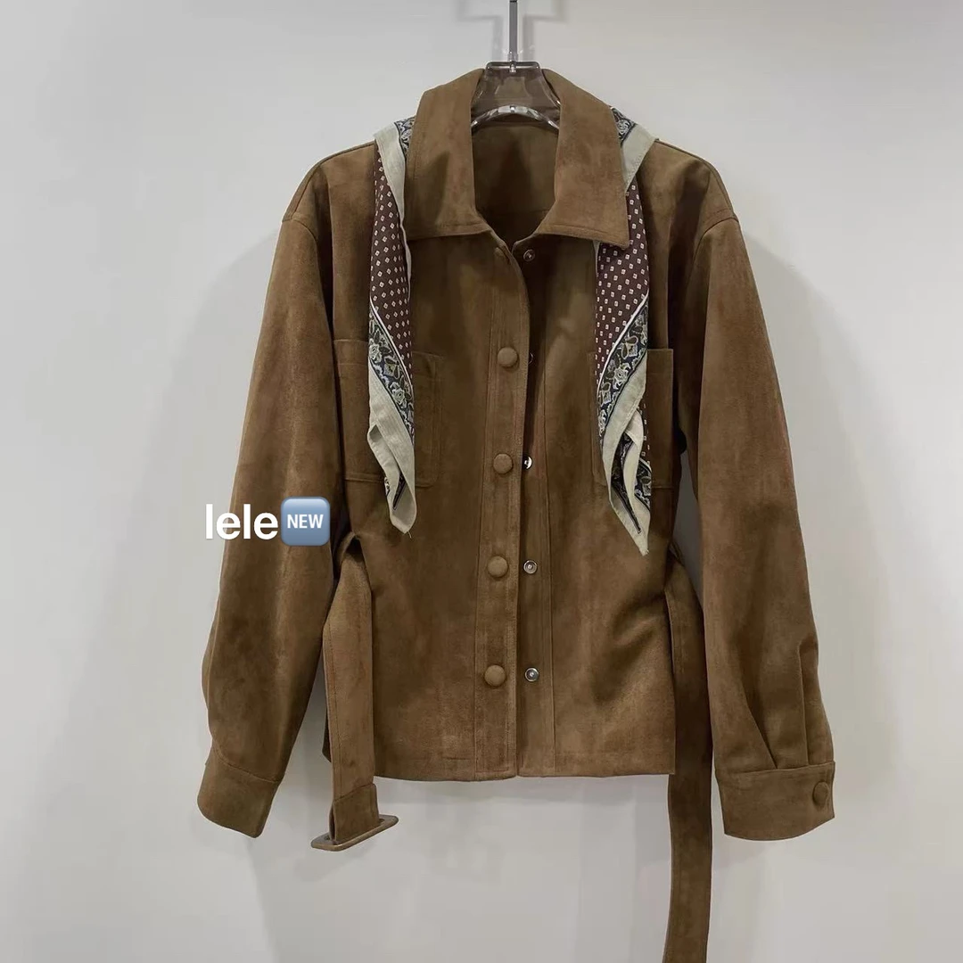 乐乐小铺-丝巾短款外套