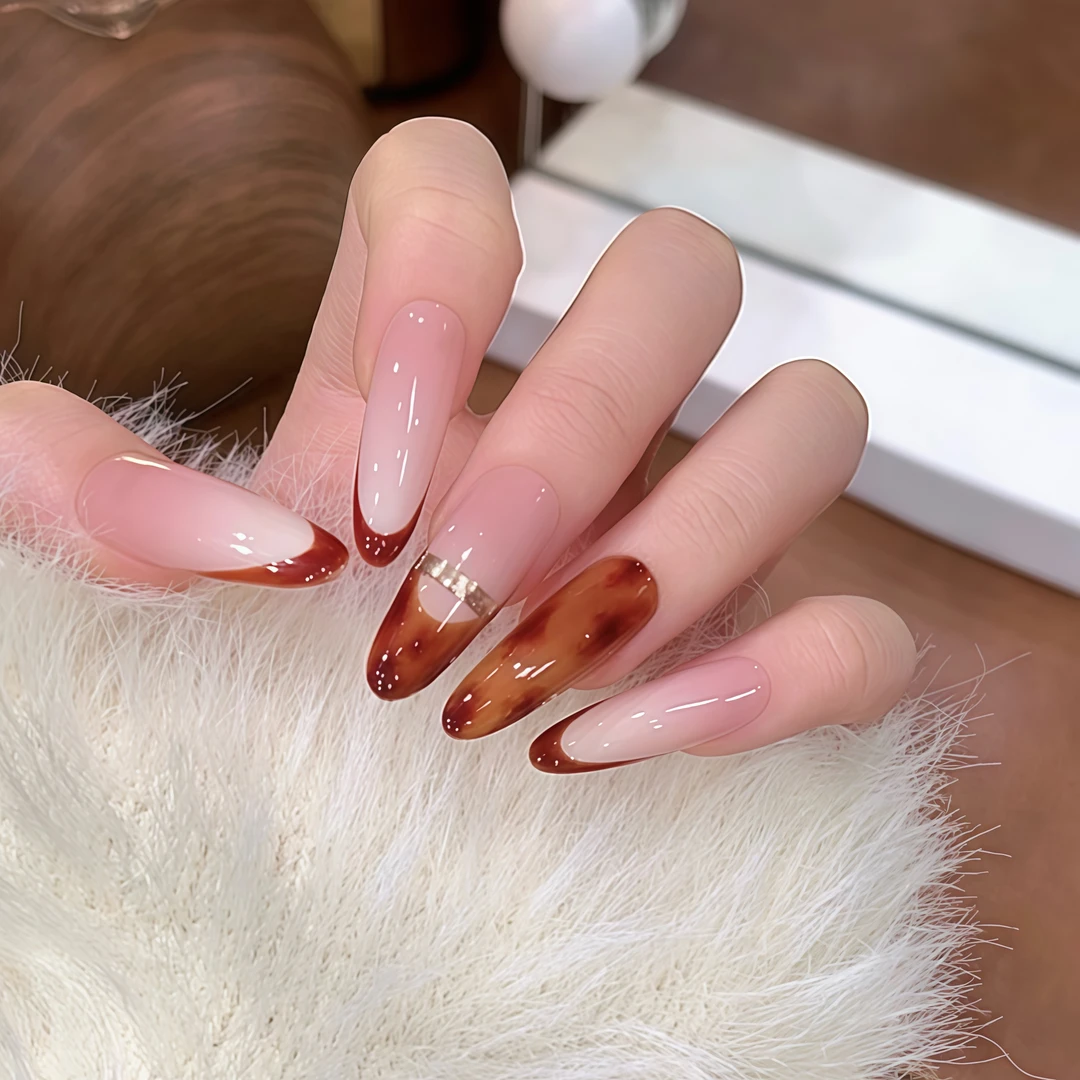 【缦瑚·SU】Kull·库姥姥轻奢纯手工琥珀法式渐变秋冬显白穿戴美甲