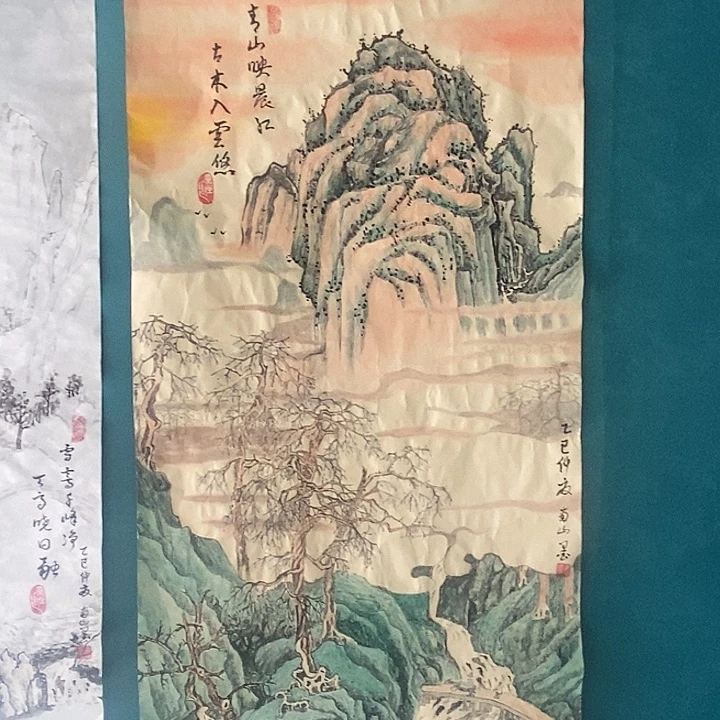 国画三尺手绘山水