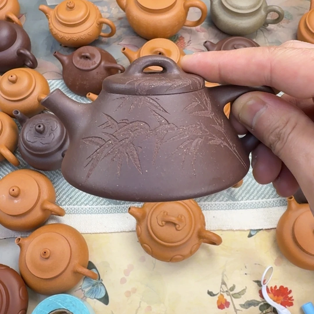 紫砂茶壶微瑕启瓢 紫泥 140cc