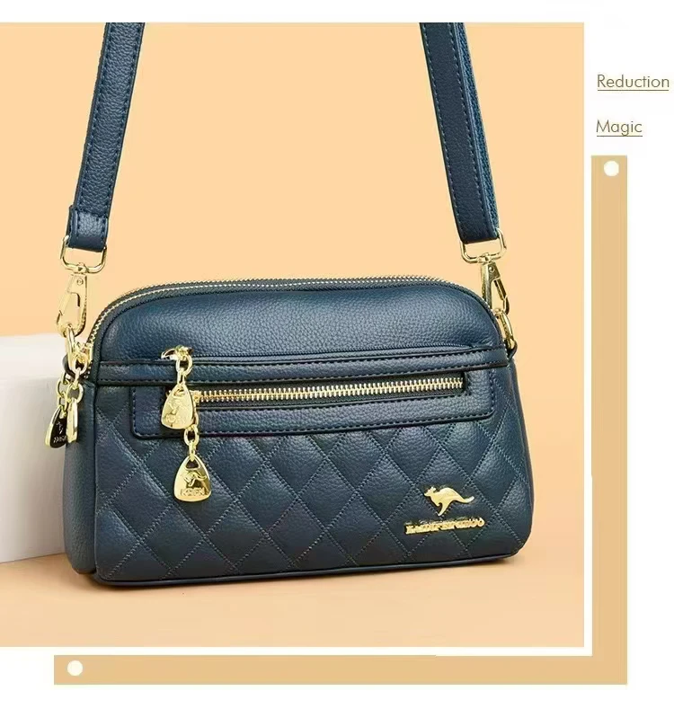 时尚洋气兰色绣线妈妈包