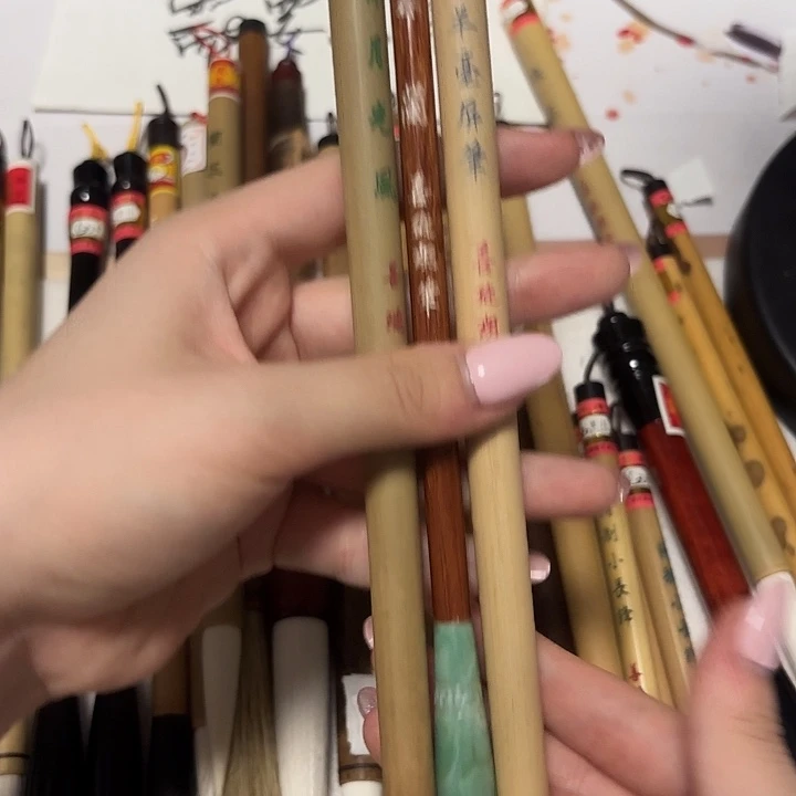 库存纯羊毫三只老毛笔