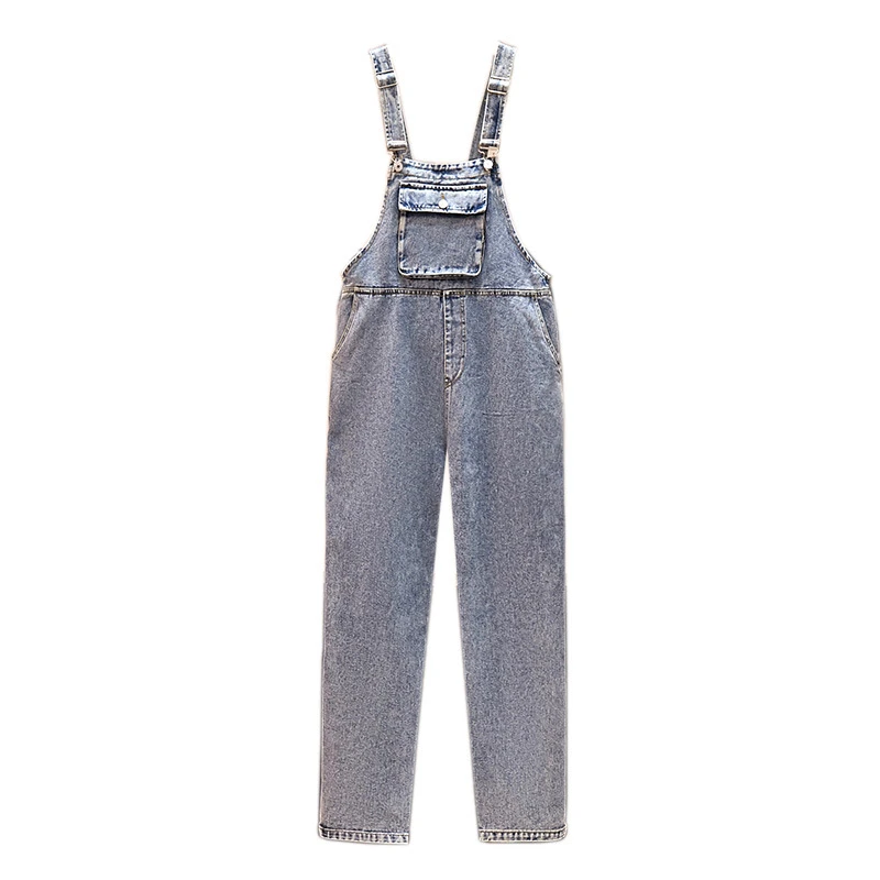 61461-300斤清仓斤胖显瘦牛仔背带裤大码女装直筒连体休闲长裤MM