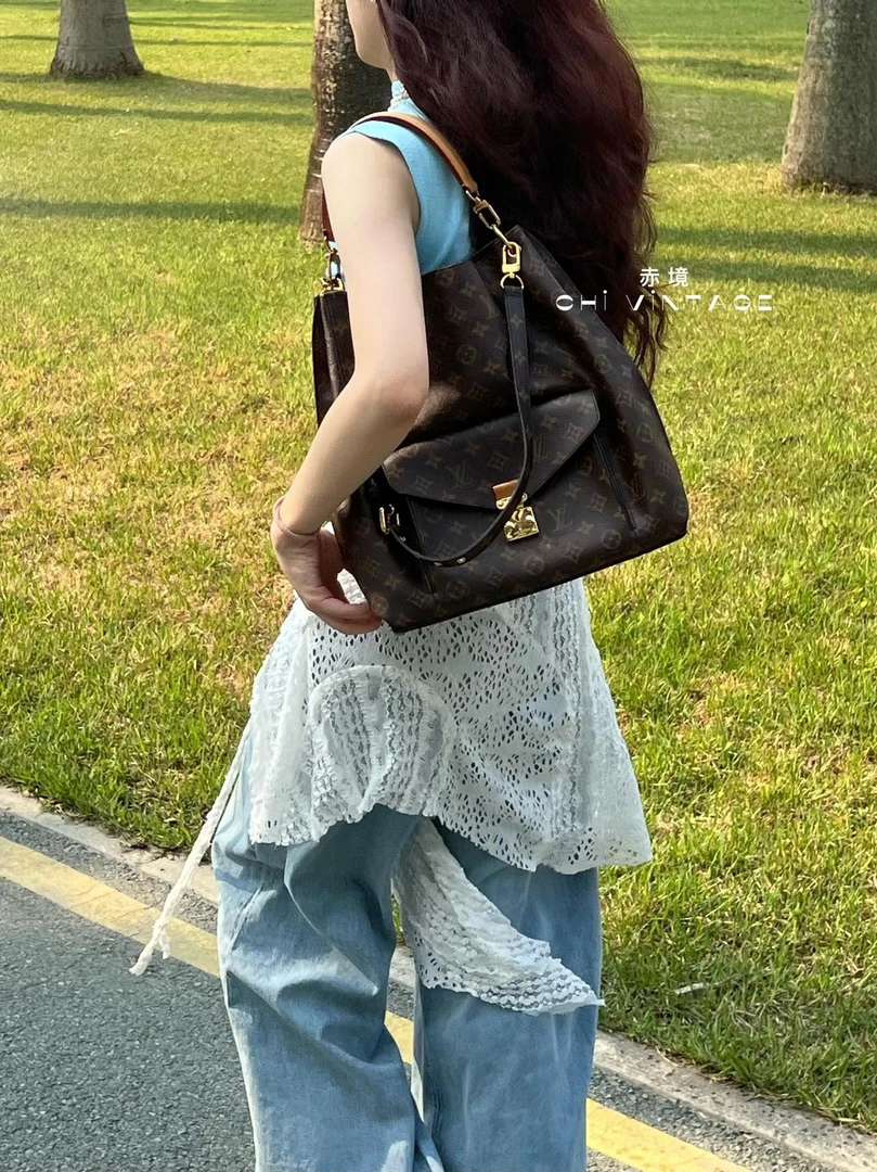 95新 LouisVuitton/路易威登 7014 老花metis hobo泫雅斜挎包13