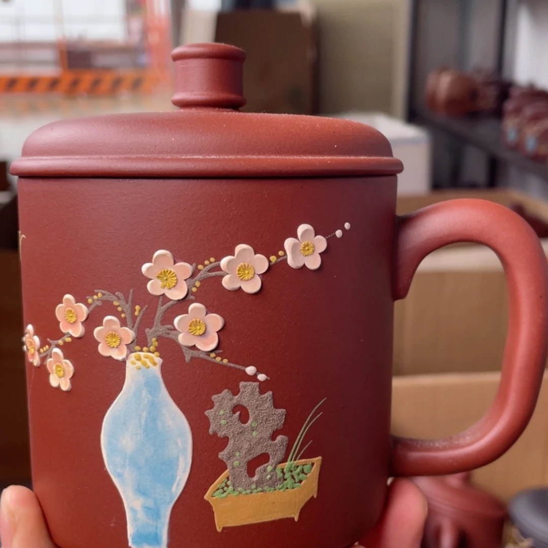 【闪购商品】茶杯紫砂宜兴原矿紫砂盖杯