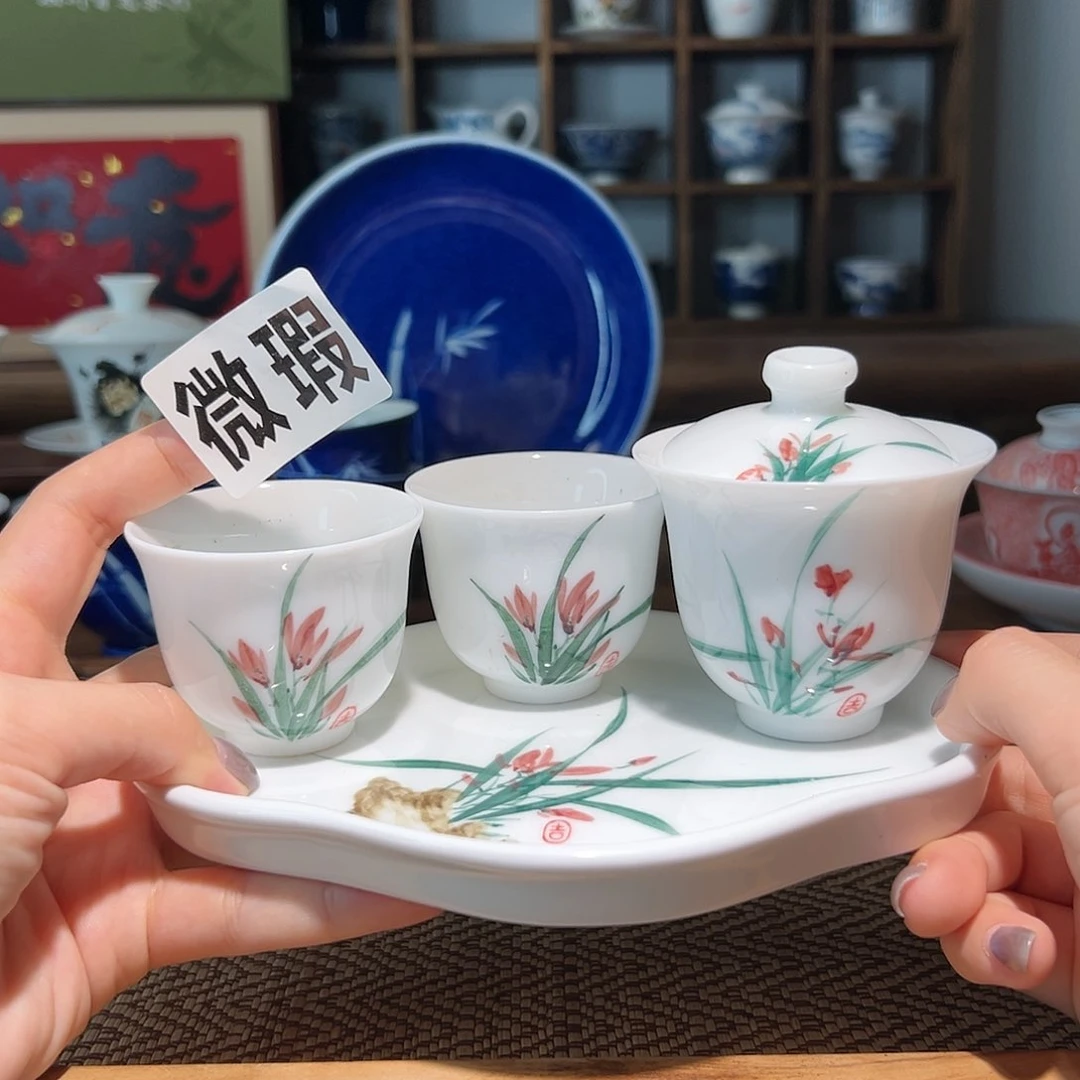 【闪购商品】微瑕 手绘 盖碗