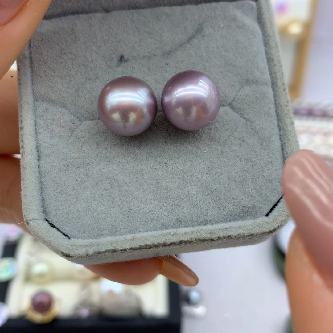 银S925镶嵌耳饰淡水珍珠