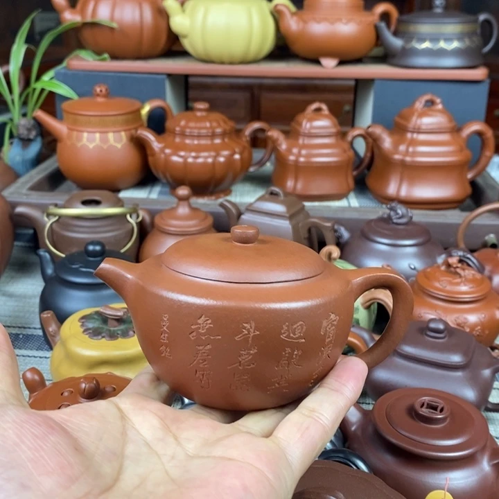 紫砂茶壶曼生壶230cc原矿老紫泥特价
