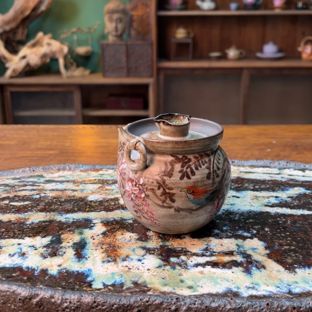 杯柴烧手工手绘陶瓷