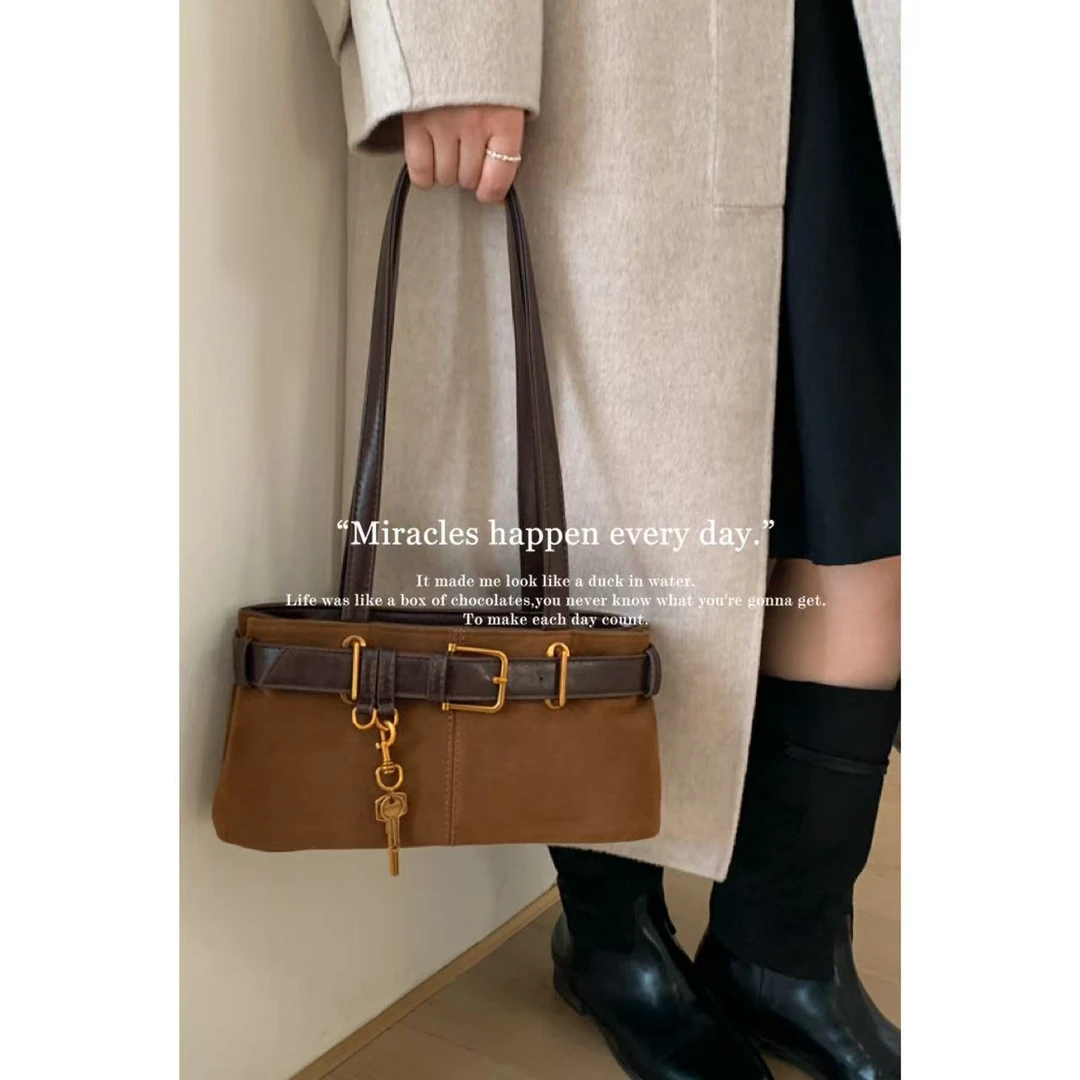 韩国os小众法棍钥匙包ins简约洋气腋下包单肩包孙完胜同款1257