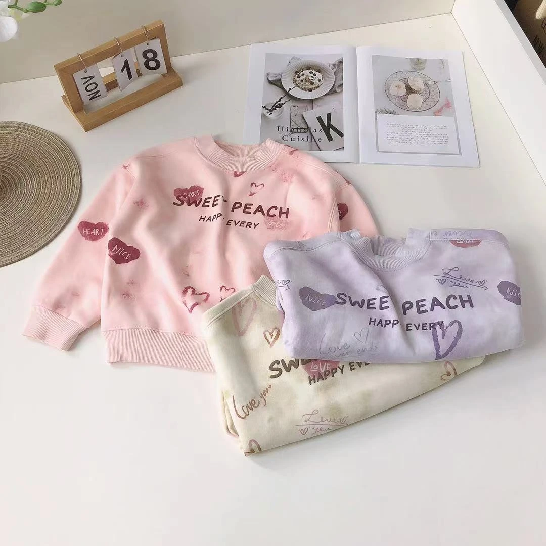 E02非同儿童加绒卫衣爱心款5127