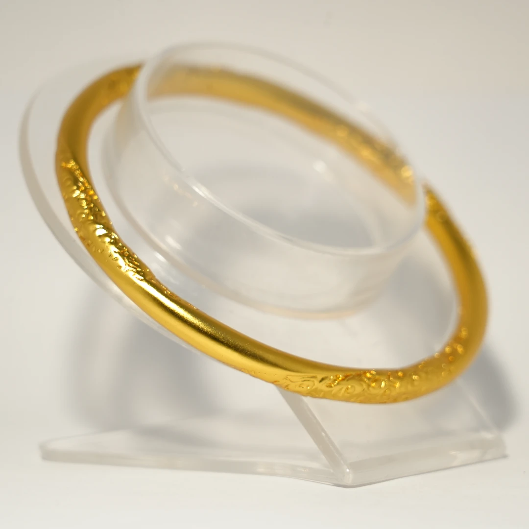 铜合金手镯 古法沙金色手镯圈口62mm左右不掉色THJ202