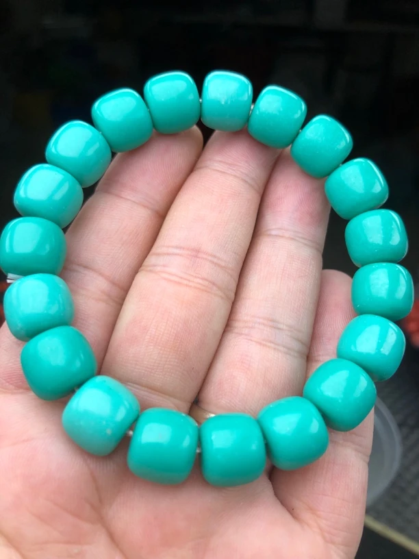 D219高瓷蓝12mm老型桶珠手串