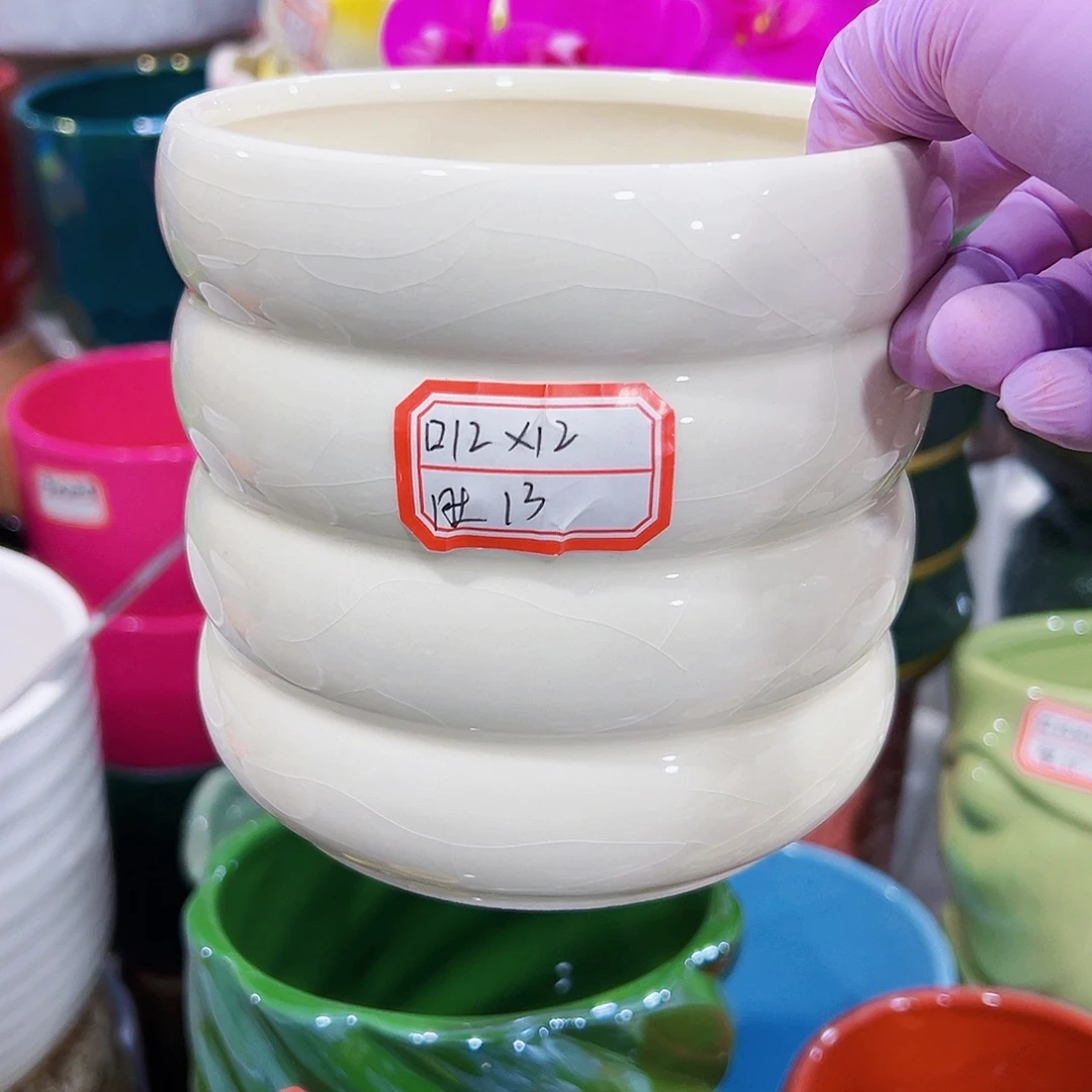 有孔外贸尾单陶瓷花盆凑单10米包邮