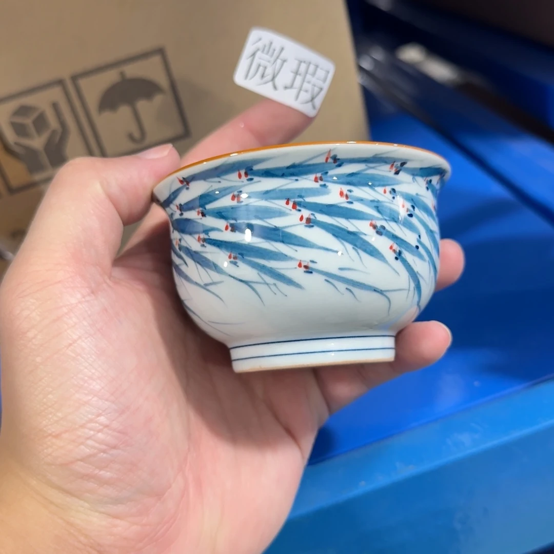 釉下手绘茶具微瑕