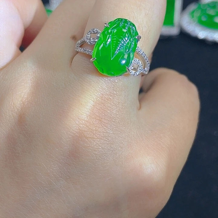 翡翠银S925镶嵌吊坠(不含链)