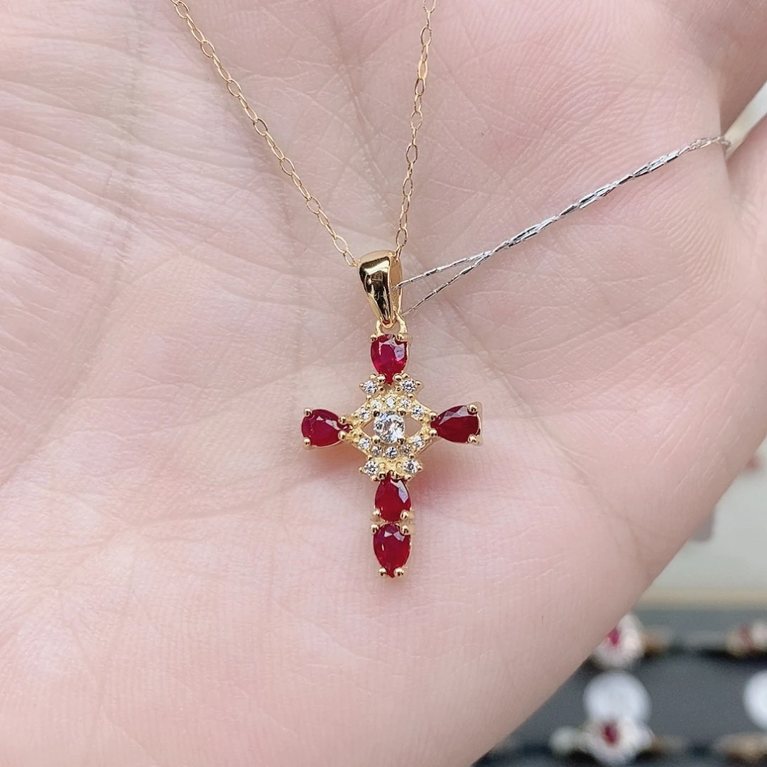 吊坠(赠链)红宝石银S925镶嵌