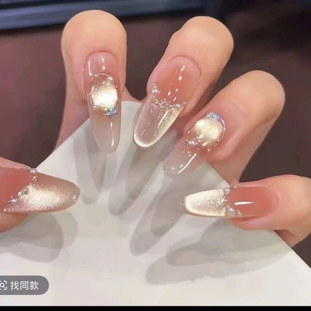 【纸醉金迷】手工穿戴甲气质款光疗美甲